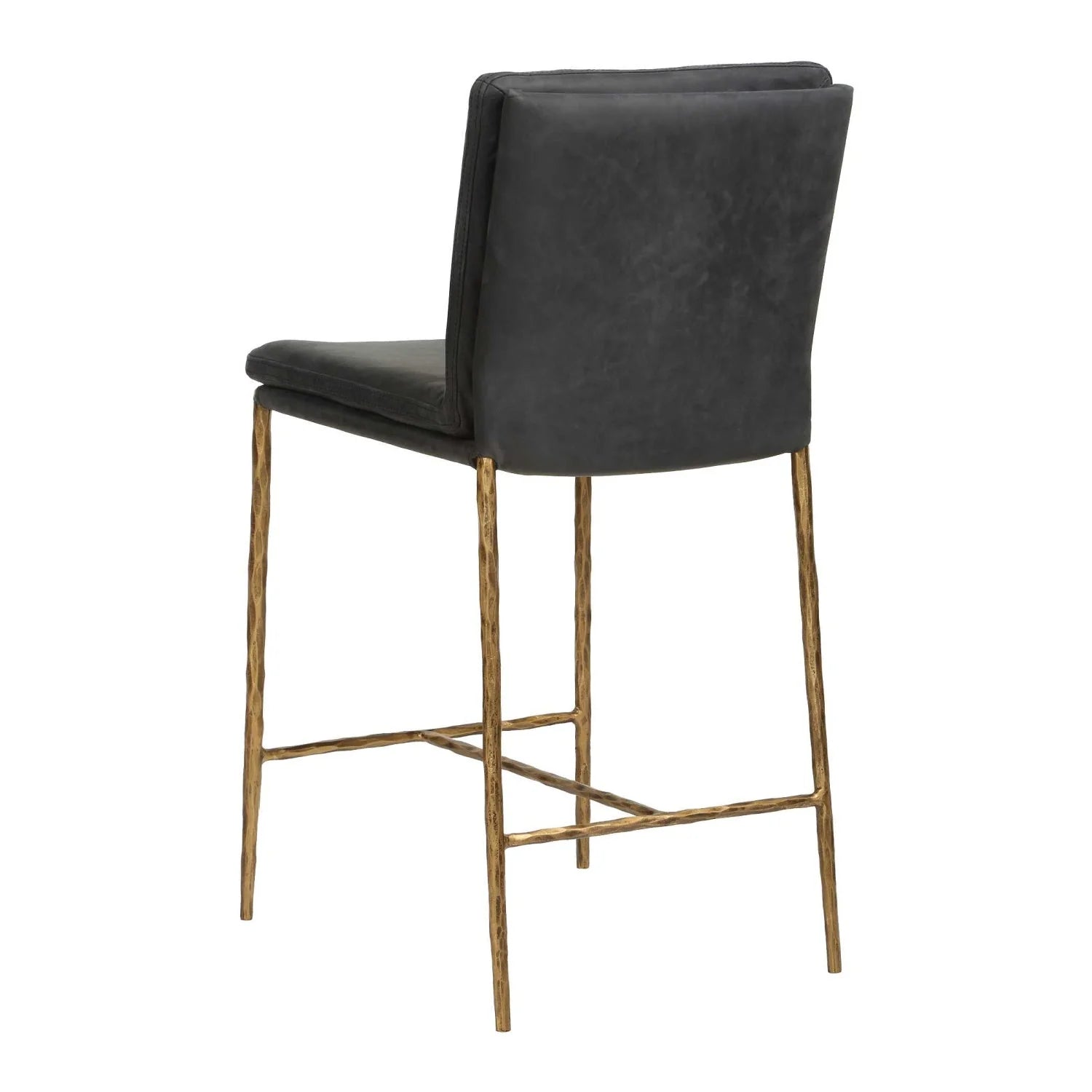 Luxury Upholstered Leather Counter Stool European Style for Villa