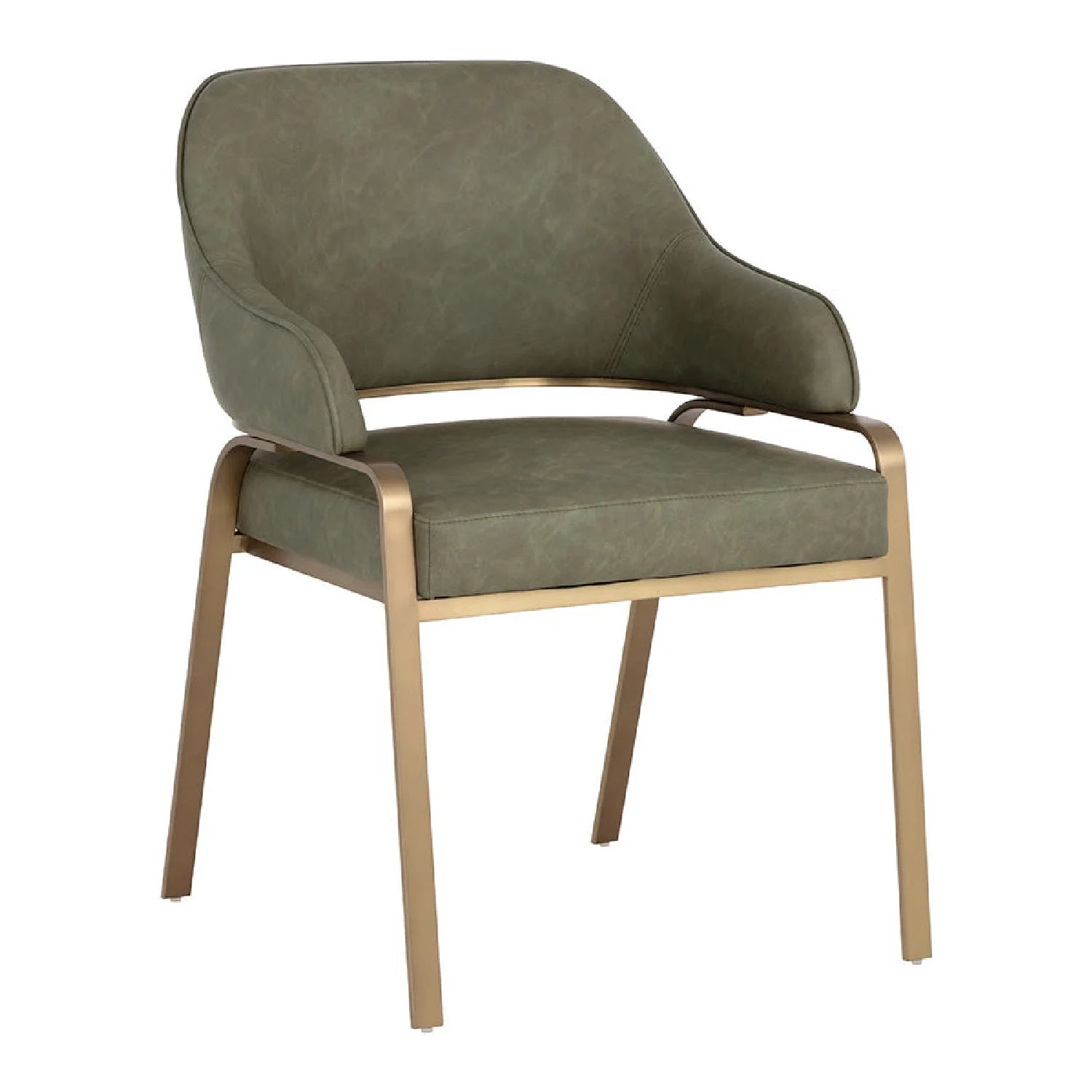 Luxury Upholstered Leather Modern Dining Armchair European Style for Villa