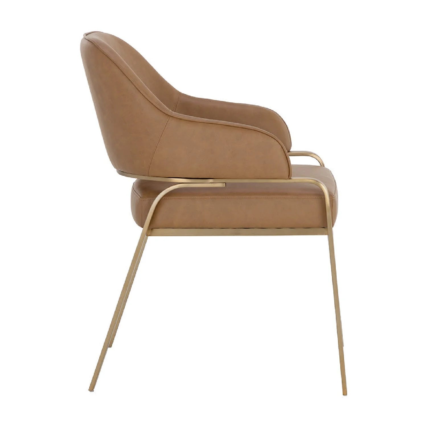 Luxury Upholstered Leather Modern Dining Armchair European Style for Villa