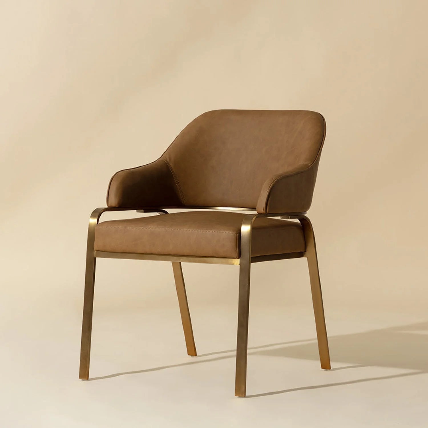 Luxury Upholstered Leather Modern Dining Armchair European Style for Villa