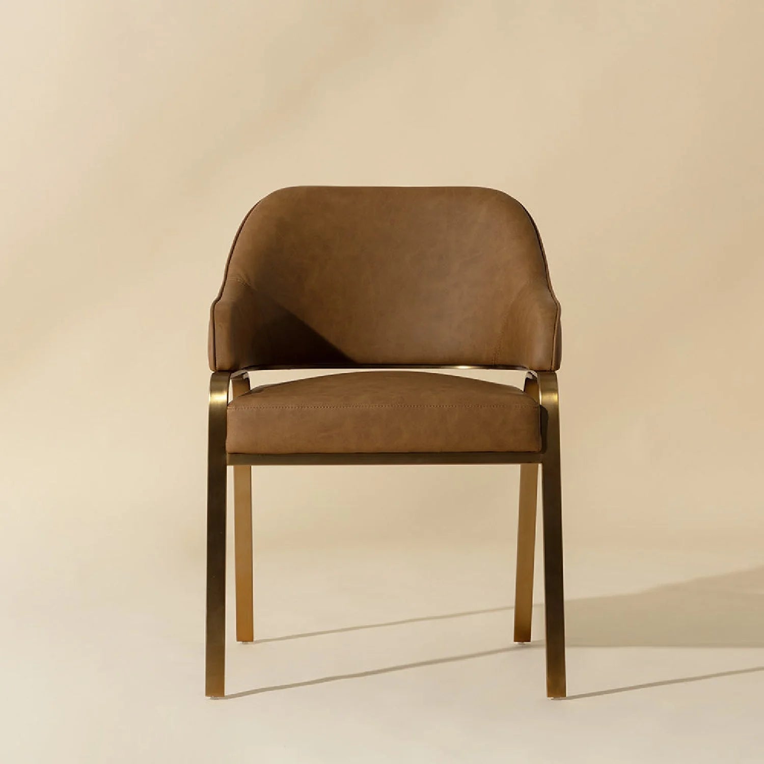 Luxury Upholstered Leather Modern Dining Armchair European Style for Villa