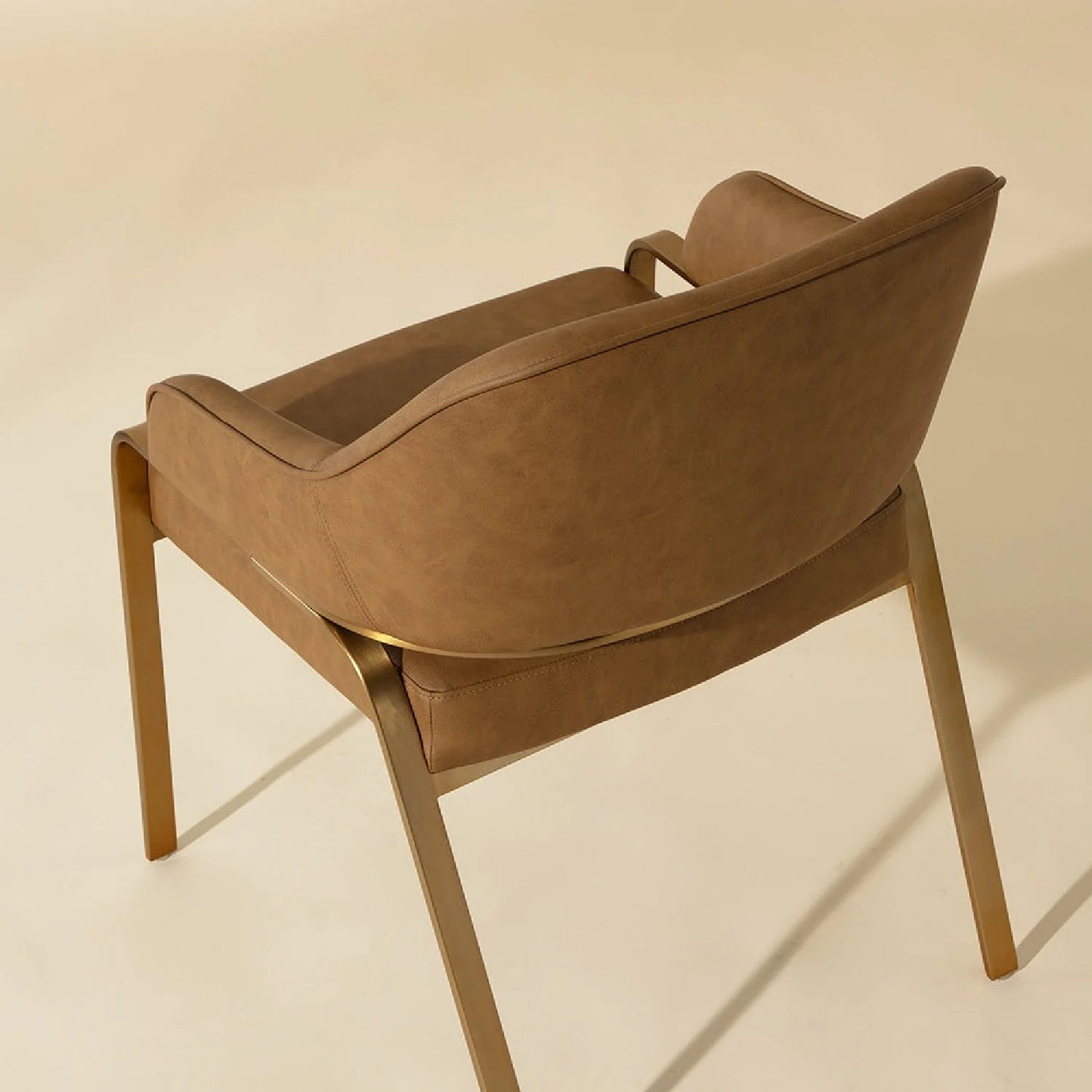 Luxury Upholstered Leather Modern Dining Armchair European Style for Villa