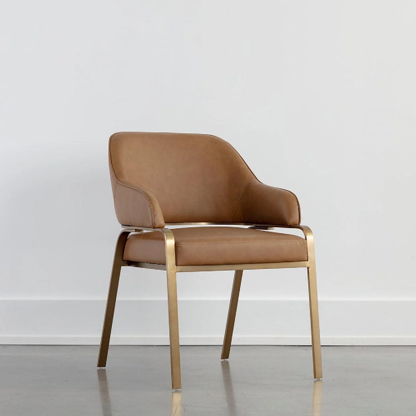 Luxury Upholstered Leather Modern Dining Armchair European Style for Villa