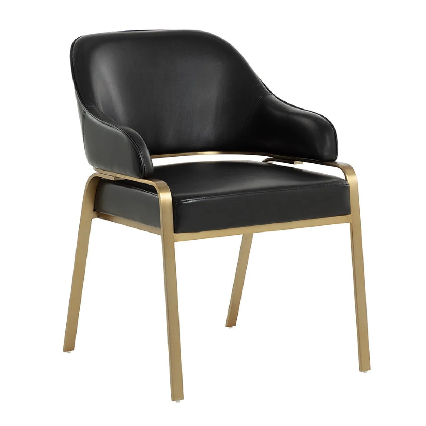 Luxury Upholstered Leather Modern Dining Armchair European Style for Villa