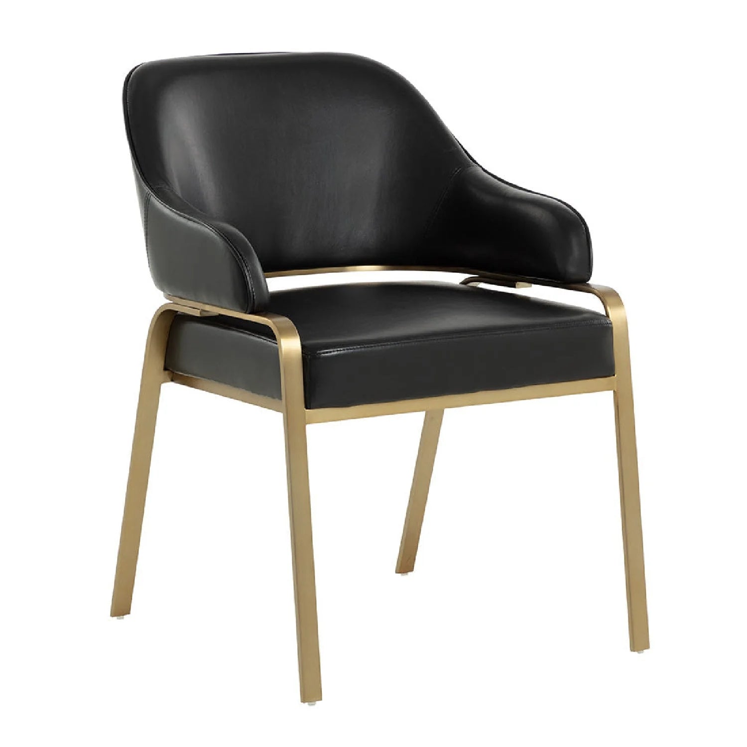 Luxury Upholstered Leather Modern Dining Armchair European Style for Villa