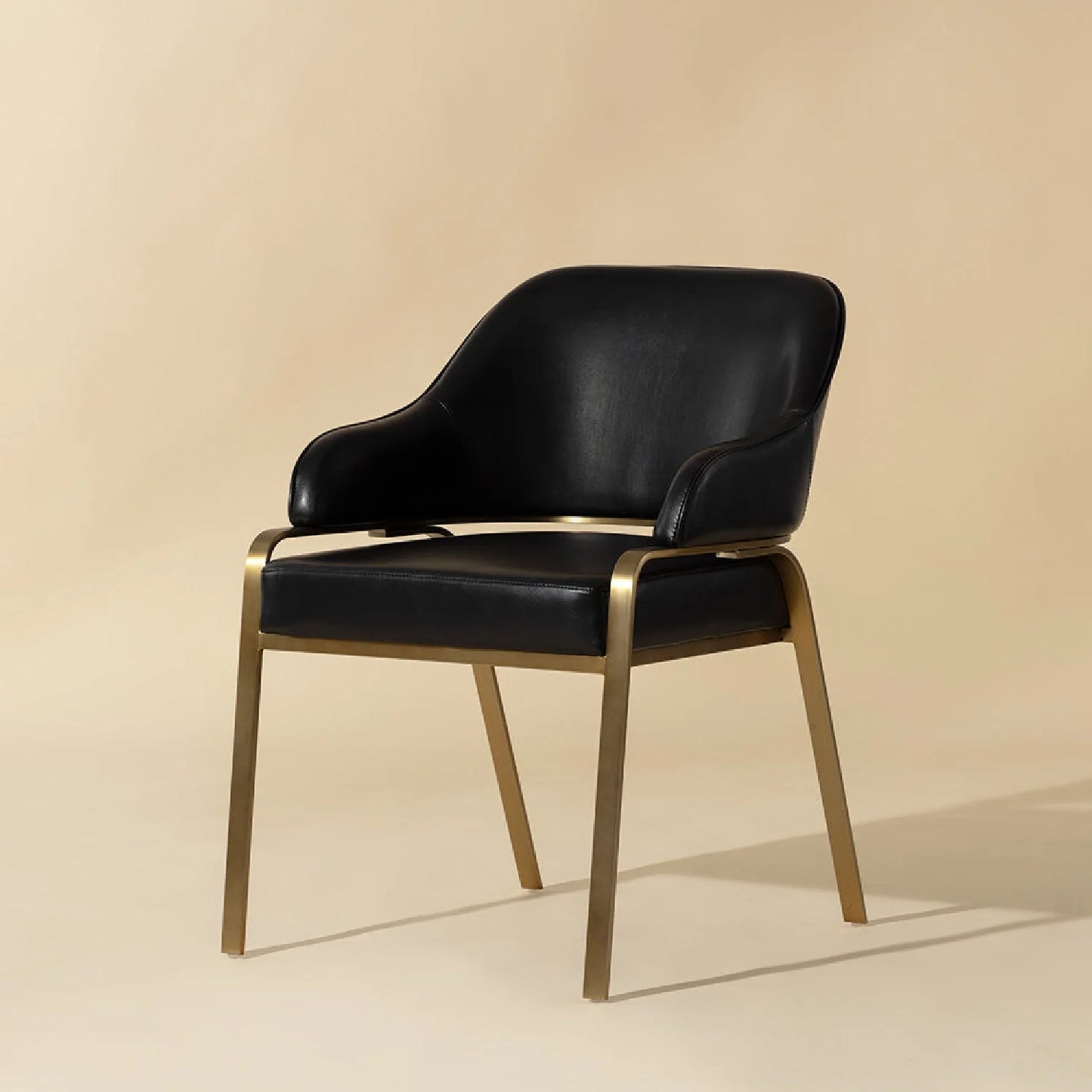 Luxury Upholstered Leather Modern Dining Armchair European Style for Villa