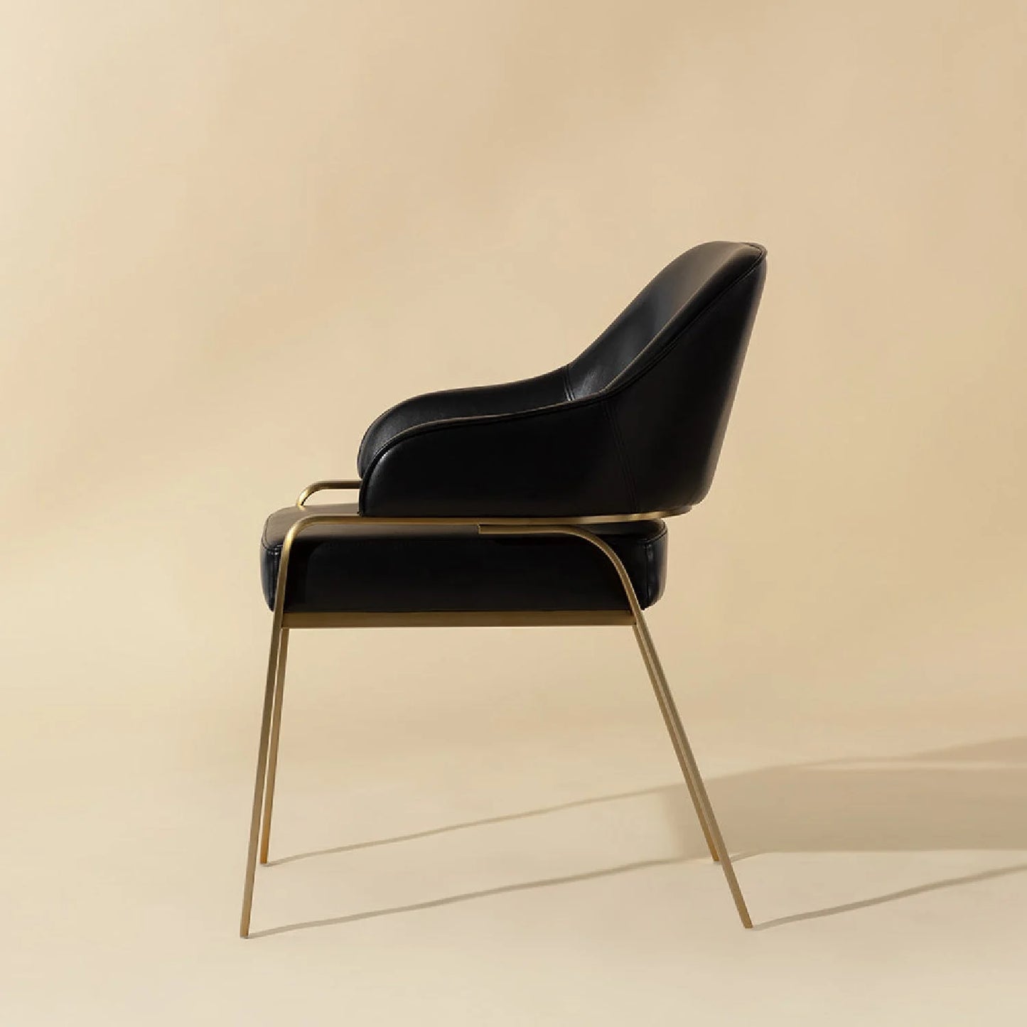 Luxury Upholstered Leather Modern Dining Armchair European Style for Villa