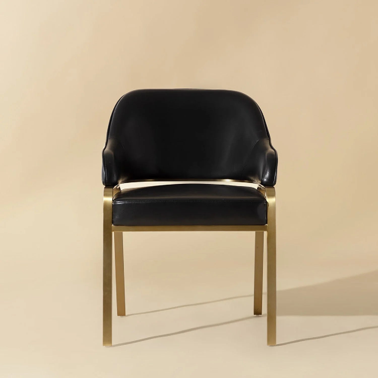 Luxury Upholstered Leather Modern Dining Armchair European Style for Villa