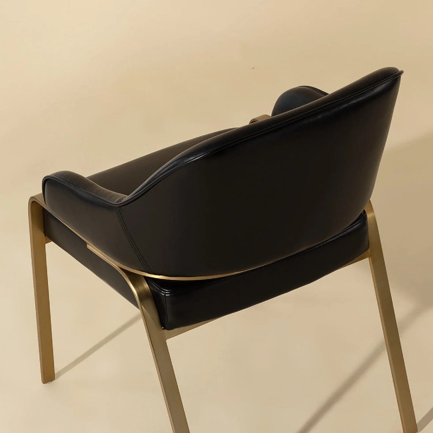 Luxury Upholstered Leather Modern Dining Armchair European Style for Villa