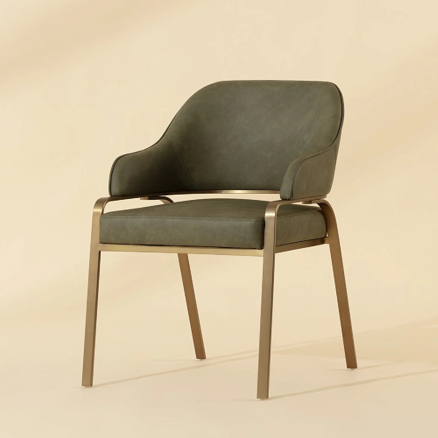 Luxury Upholstered Leather Modern Dining Armchair European Style for Villa