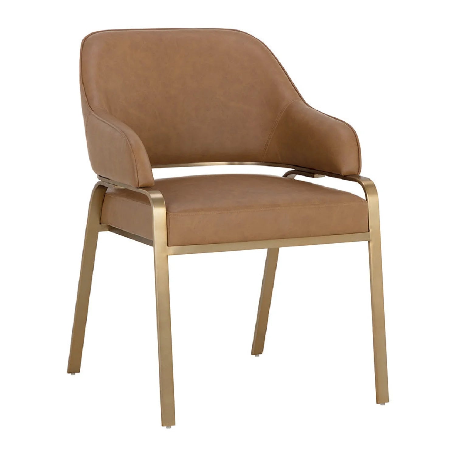 Luxury Upholstered Leather Modern Dining Armchair European Style for Villa
