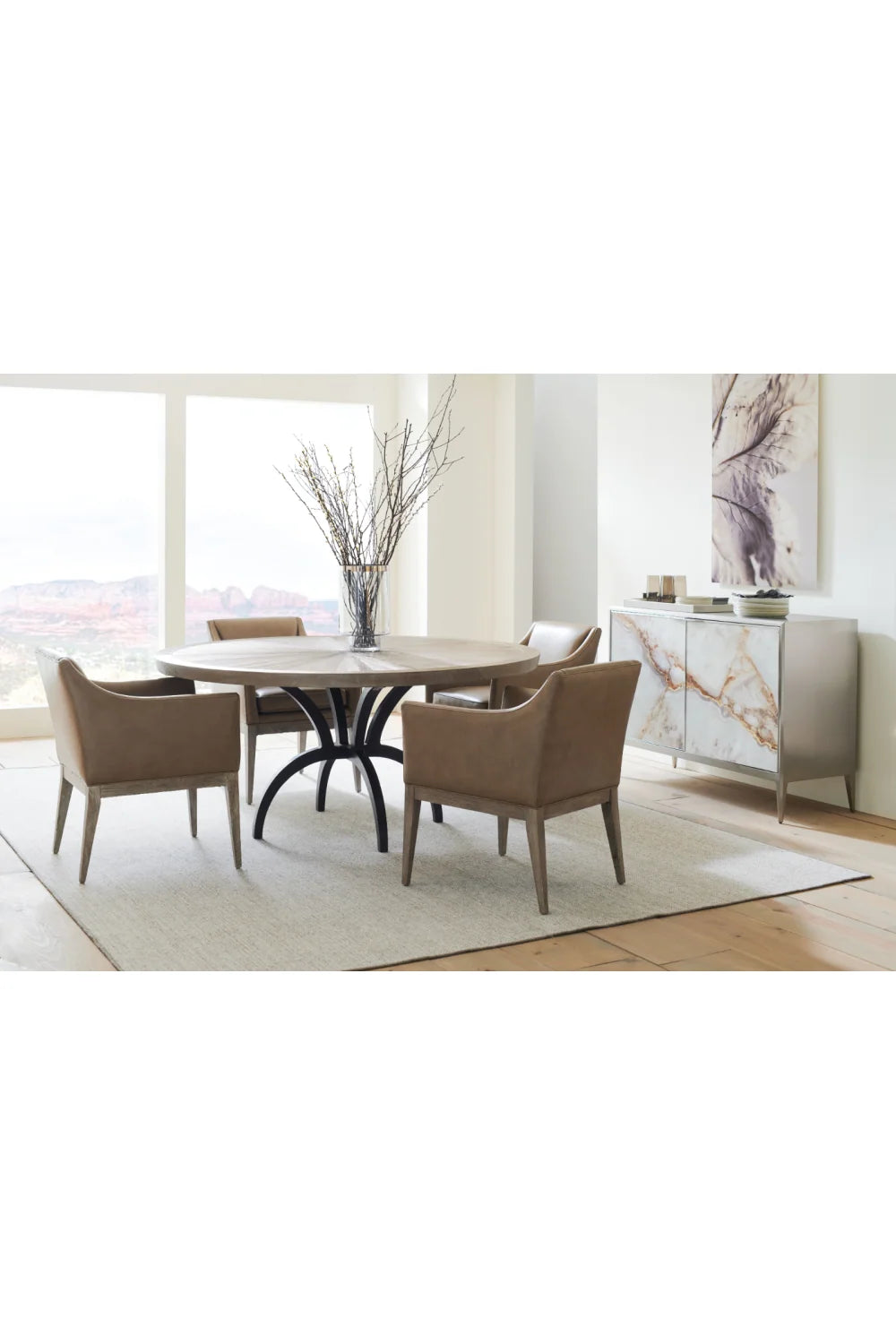 Luxury Upholstered Leather Modern Dining Armchair European Style for Villa
