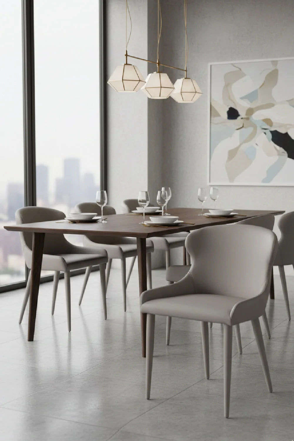 Luxury Upholstered Leather Modern Dining Chair European Style for Villa