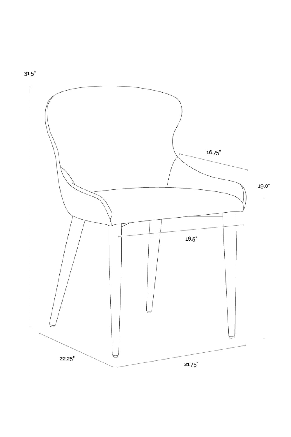 Luxury Upholstered Leather Modern Dining Chair European Style for Villa