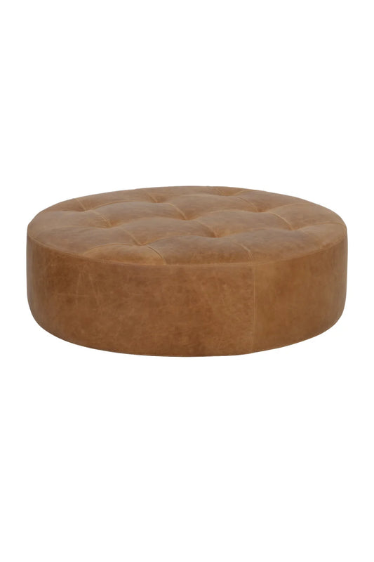 Luxury Upholstered Leather Ottoman European Style for Villa
