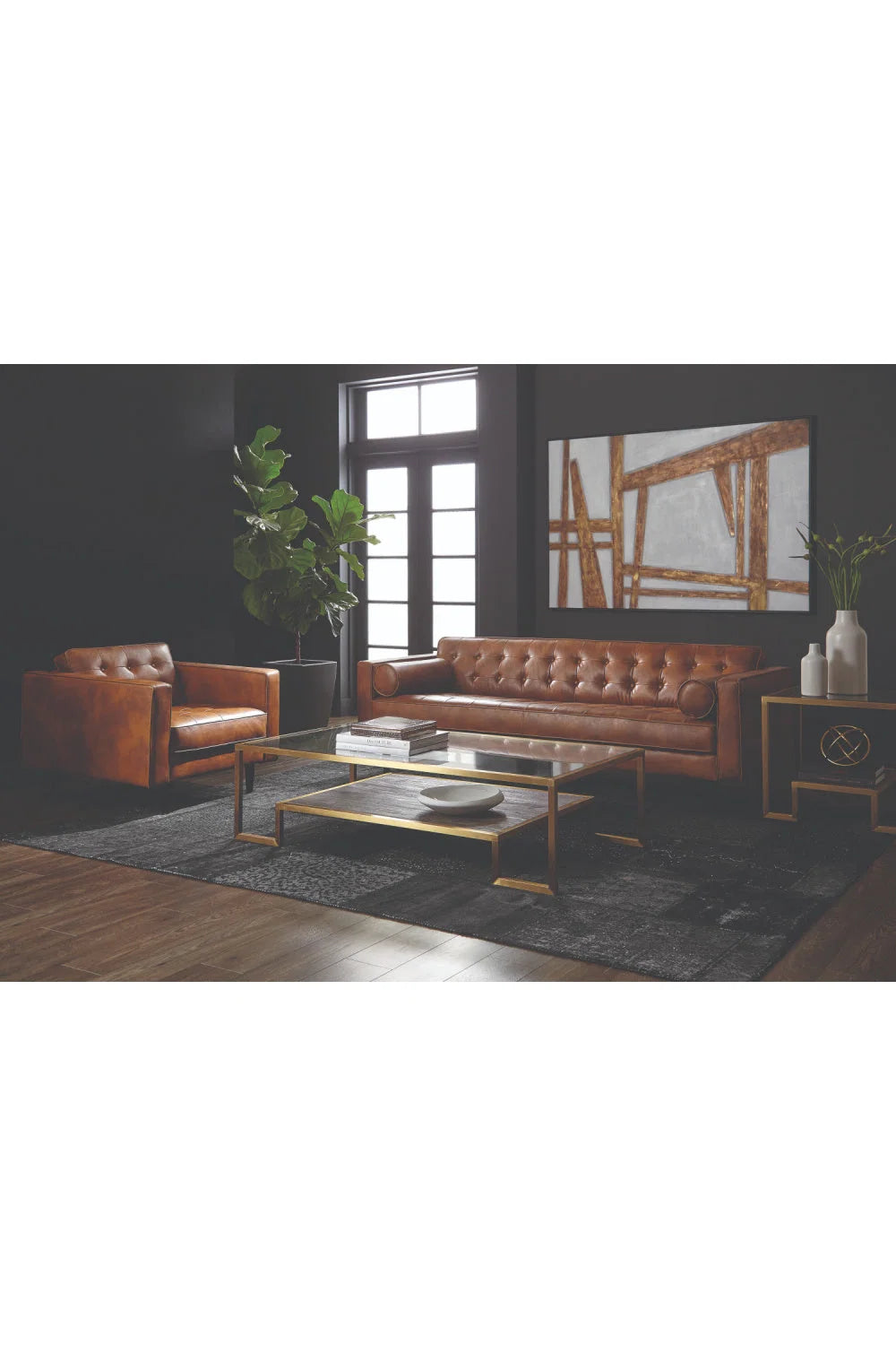 Luxury Upholstered Leather Sofa Modern Italian Style for Villa