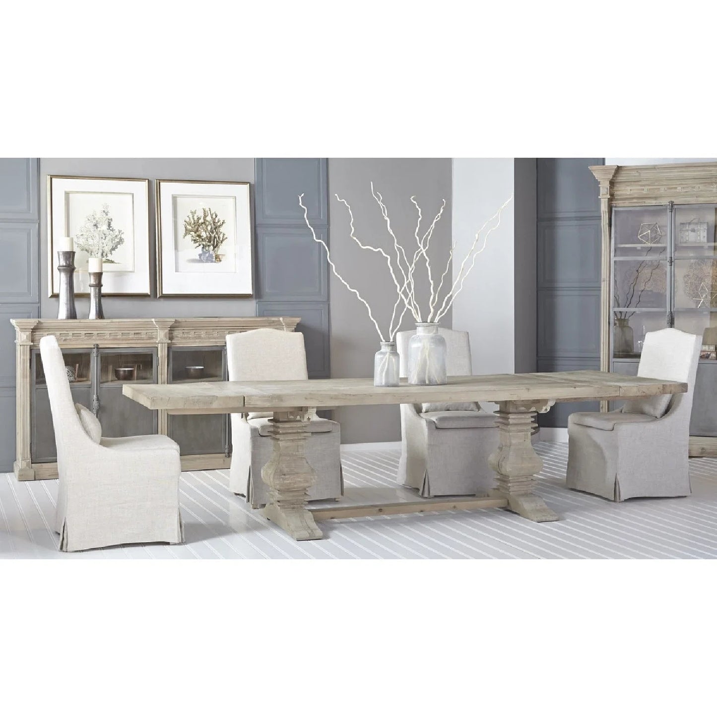 Luxury Upholstered Linen Modern Dining Chair European Style for Villa