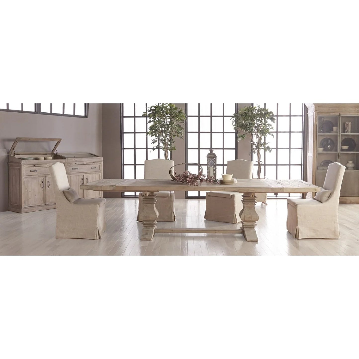 Luxury Upholstered Linen Modern Dining Chair European Style for Villa