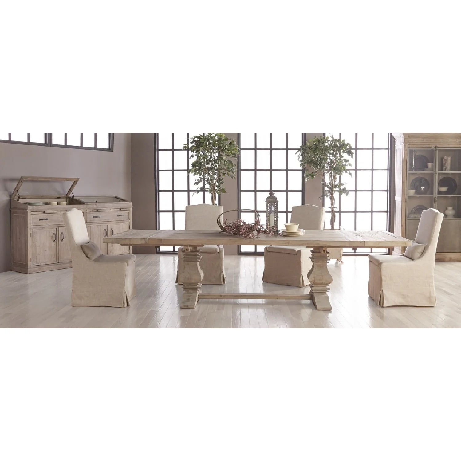 Luxury Upholstered Linen Modern Dining Chair European Style for Villa