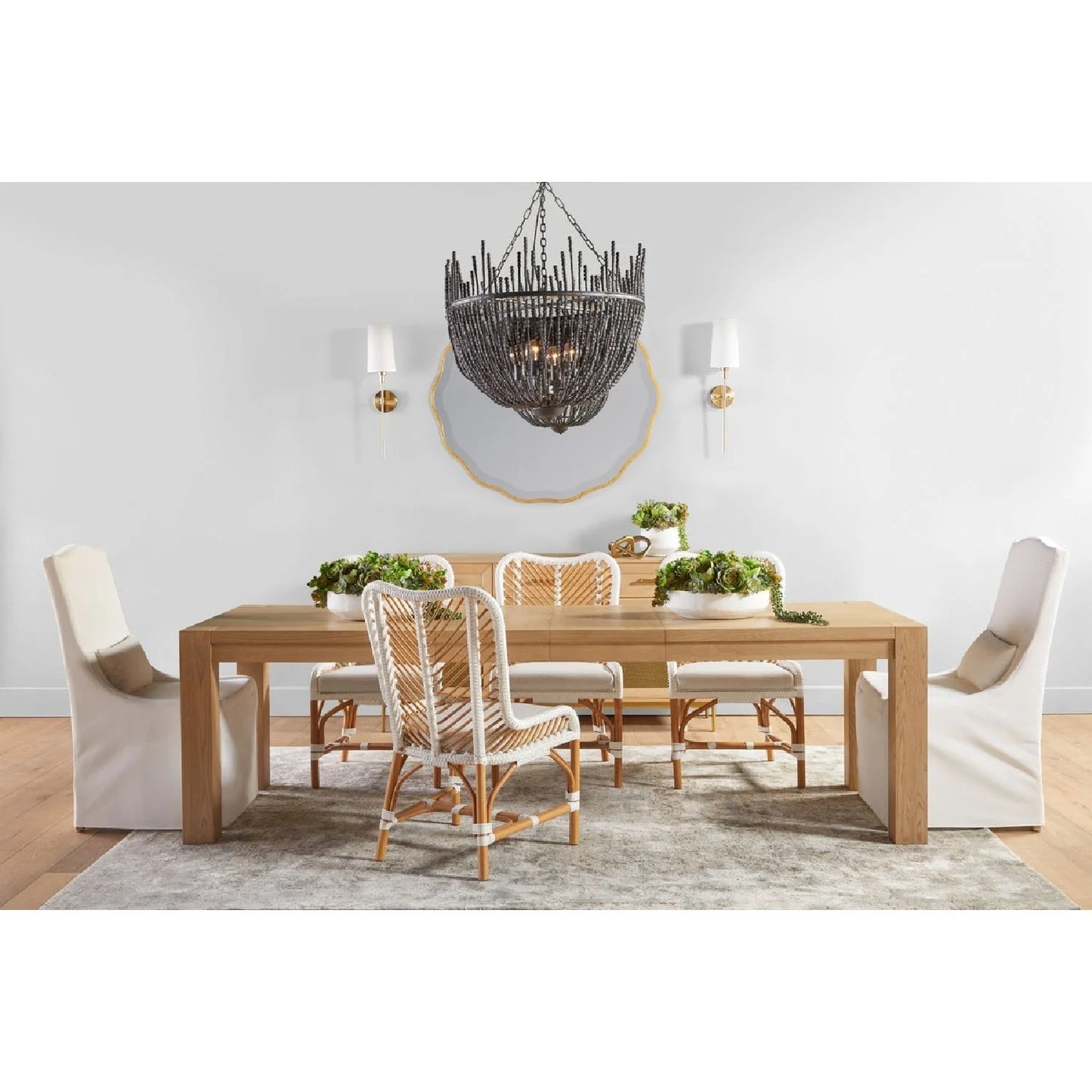Luxury Upholstered Linen Modern Dining Chair European Style for Villa