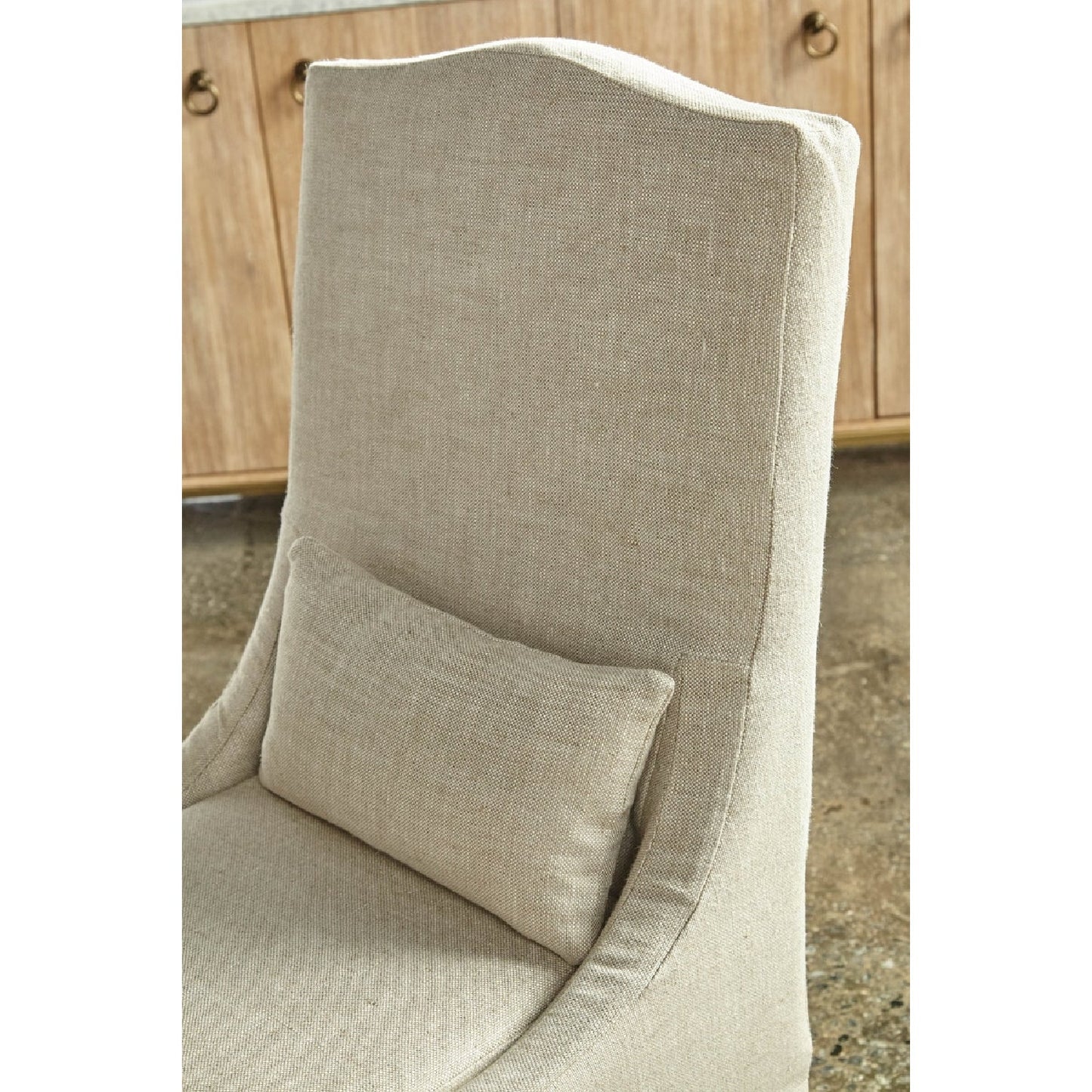 Luxury Upholstered Linen Modern Dining Chair European Style for Villa