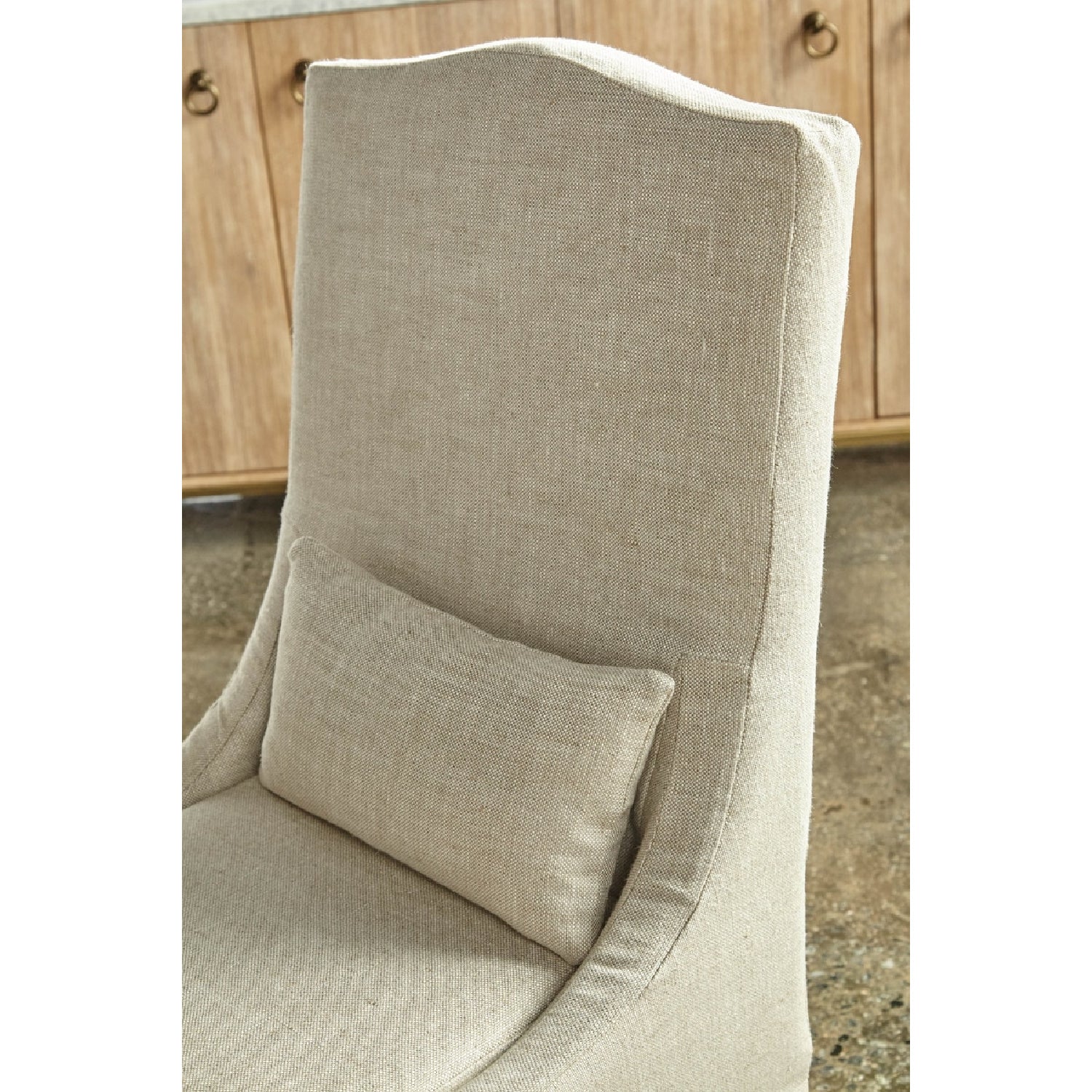 Luxury Upholstered Linen Modern Dining Chair European Style for Villa