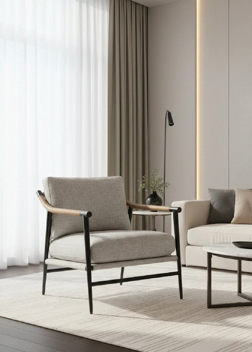 Luxury Upholstered Lounge Chair European Style for Villa