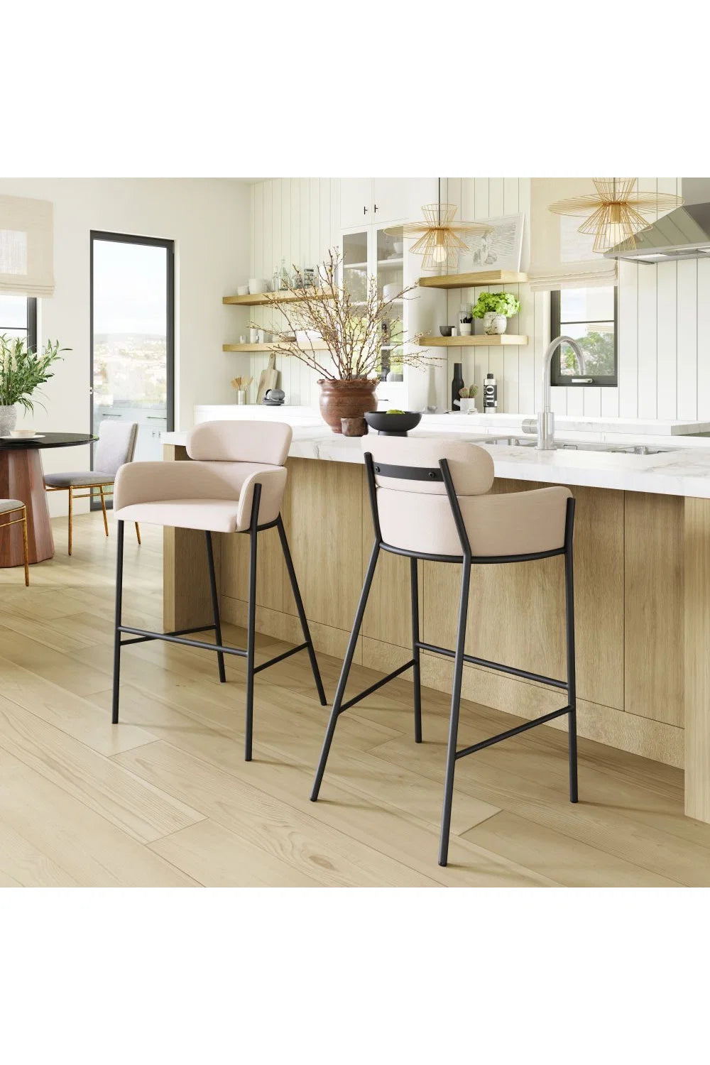 Luxury Upholstered Modern Bar Stool European Style for Villa