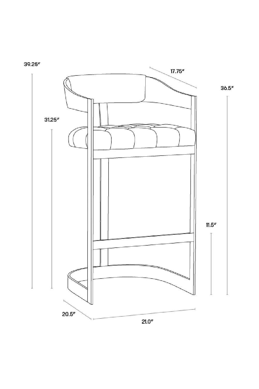 Luxury Upholstered Modern Bar Stool European Style for Villa