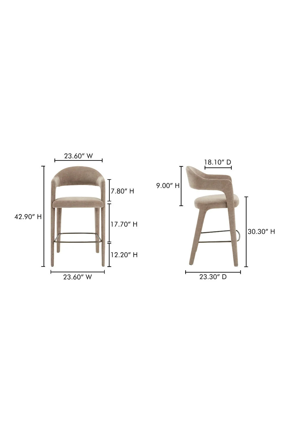 Luxury Upholstered Modern Bar Stool European Style for Villa