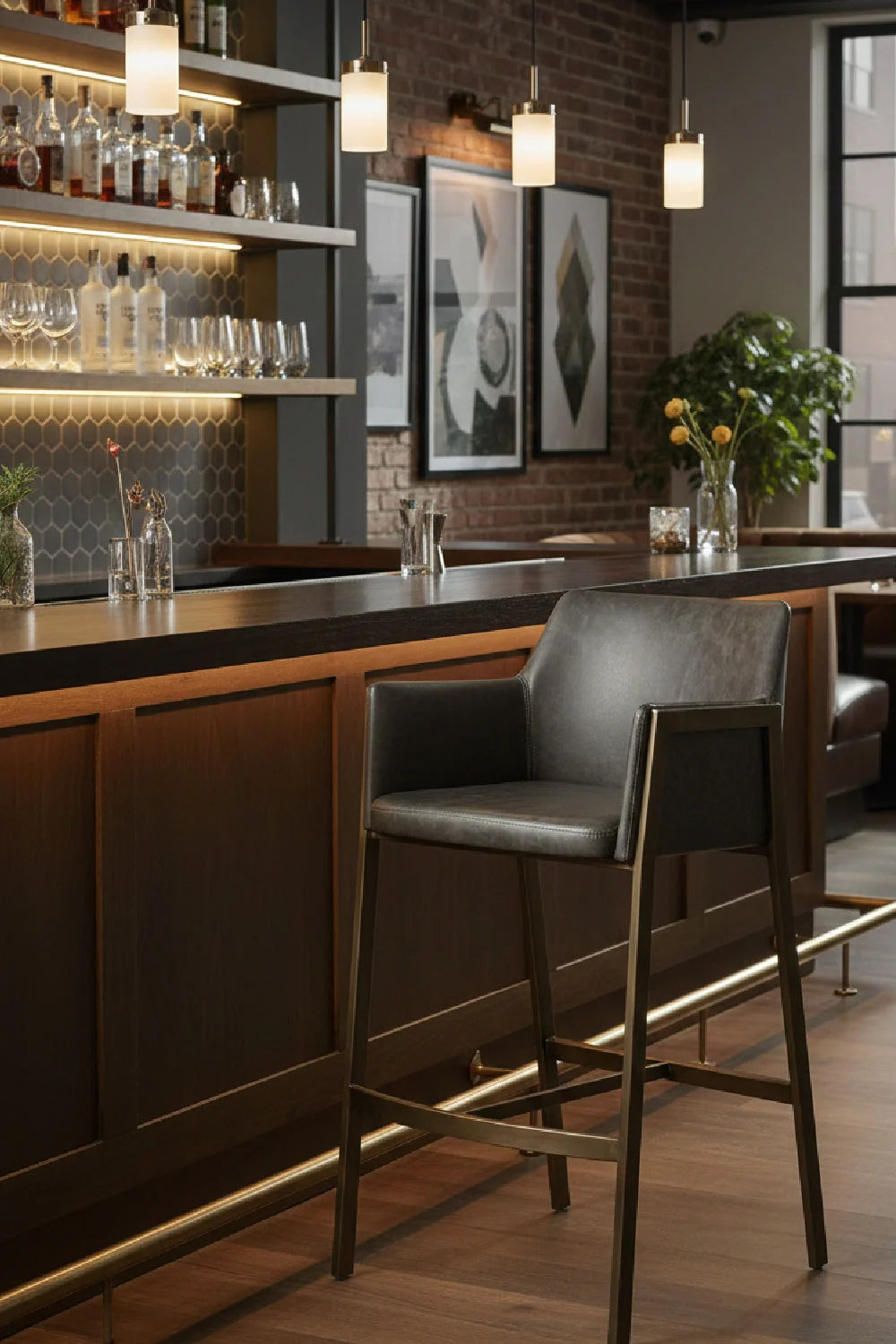Luxury Upholstered Modern Bar Stool European Style for Villa