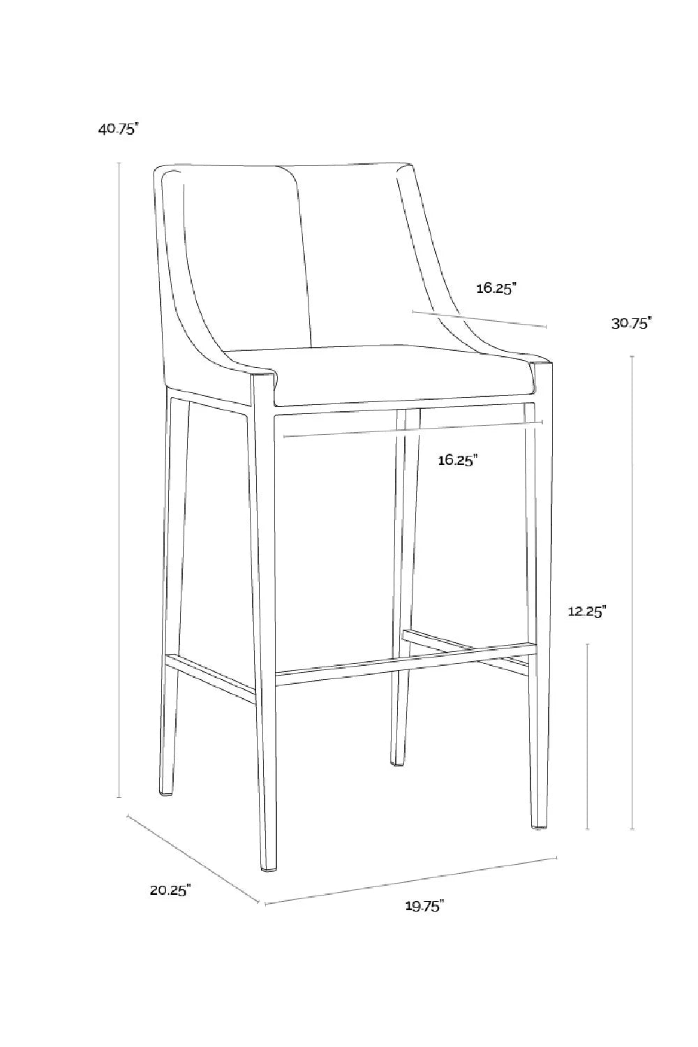 Luxury Upholstered Modern Bar Stool European Style for Villa
