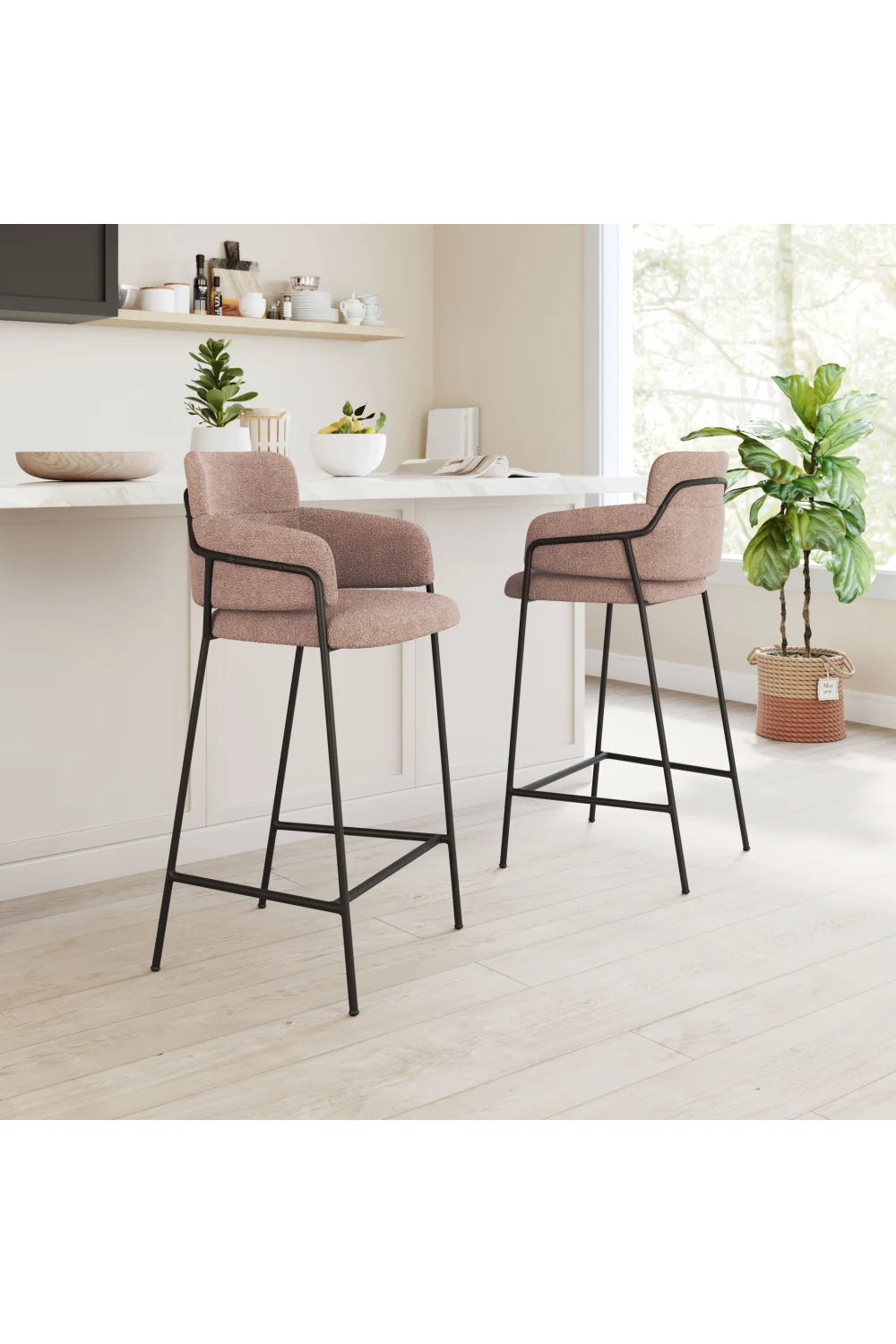 Luxury Upholstered Modern Bar Stool European Style for Villa