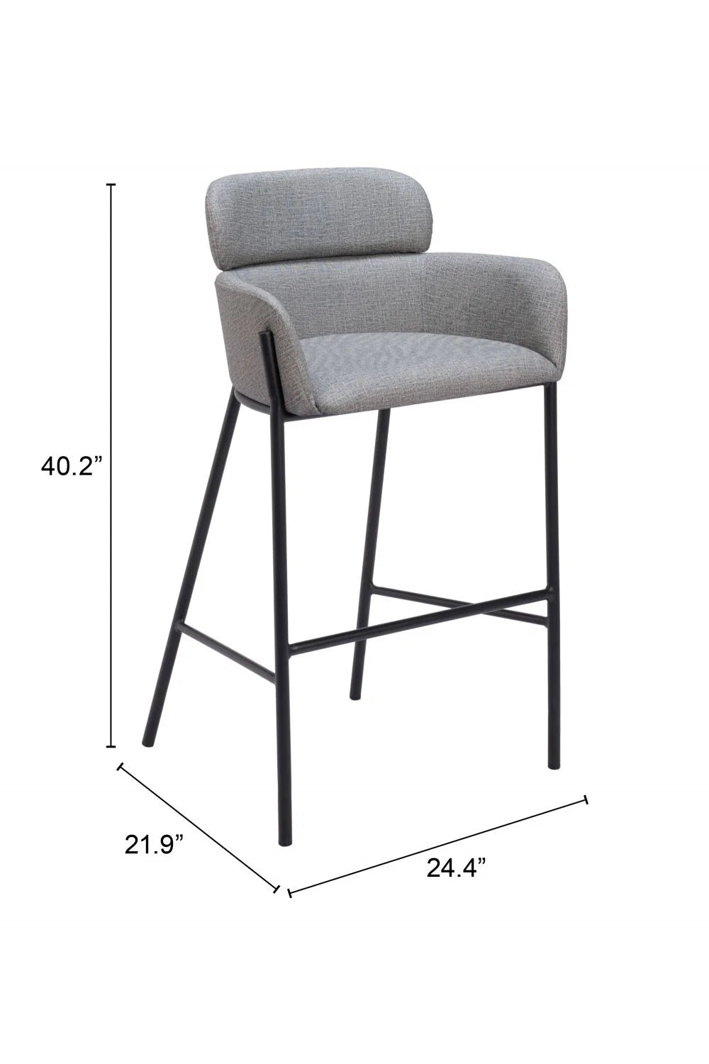 Luxury Upholstered Modern Bar Stool European Style for Villa