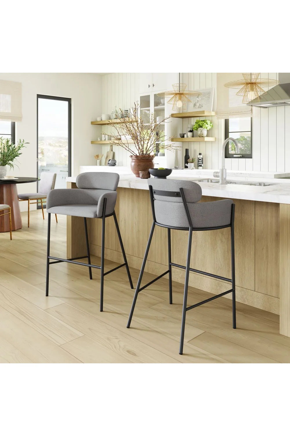 Luxury Upholstered Modern Bar Stool European Style for Villa