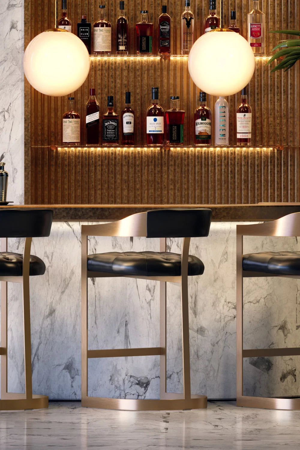 Luxury Upholstered Modern Bar Stool European Style for Villa