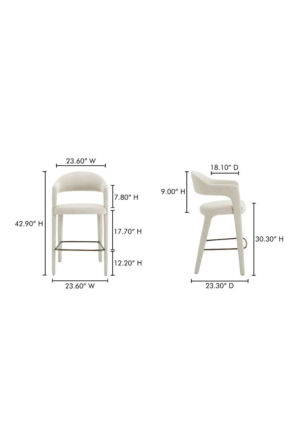 Luxury Upholstered Modern Bar Stool European Style for Villa