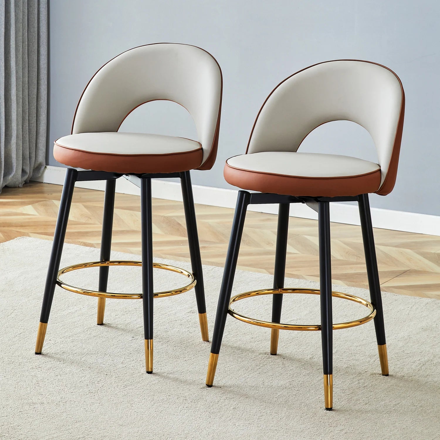 Luxury Upholstered Modern Bar Stool European Style for Villa