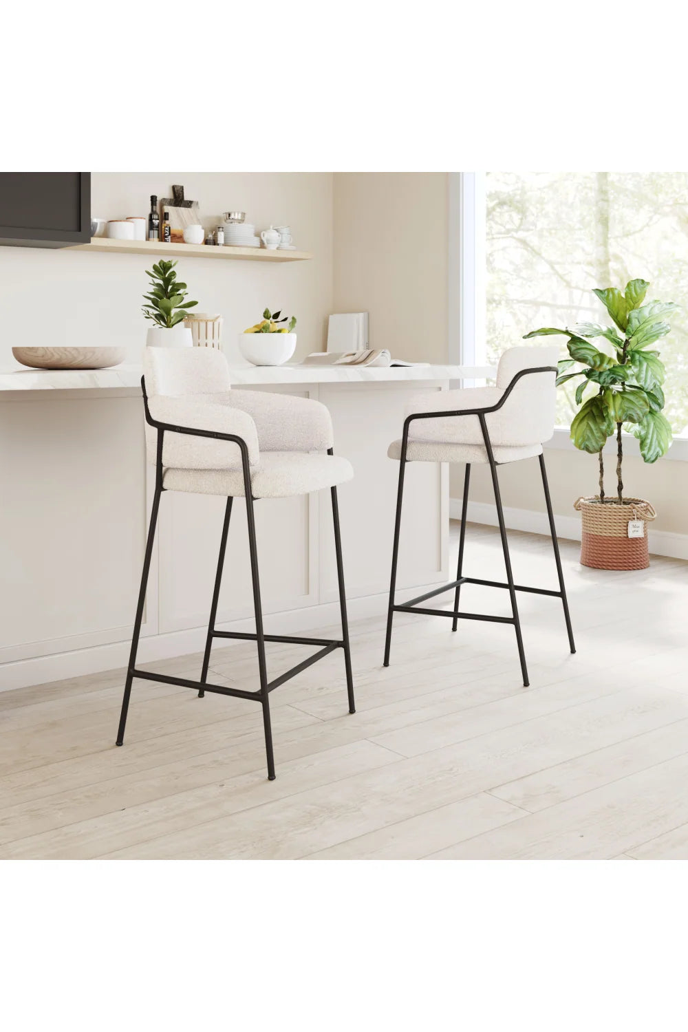 Luxury Upholstered Modern Bar Stool European Style for Villa