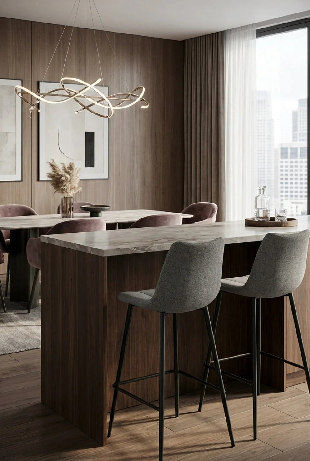 Luxury Upholstered Modern Bar Stools European Style for Villa