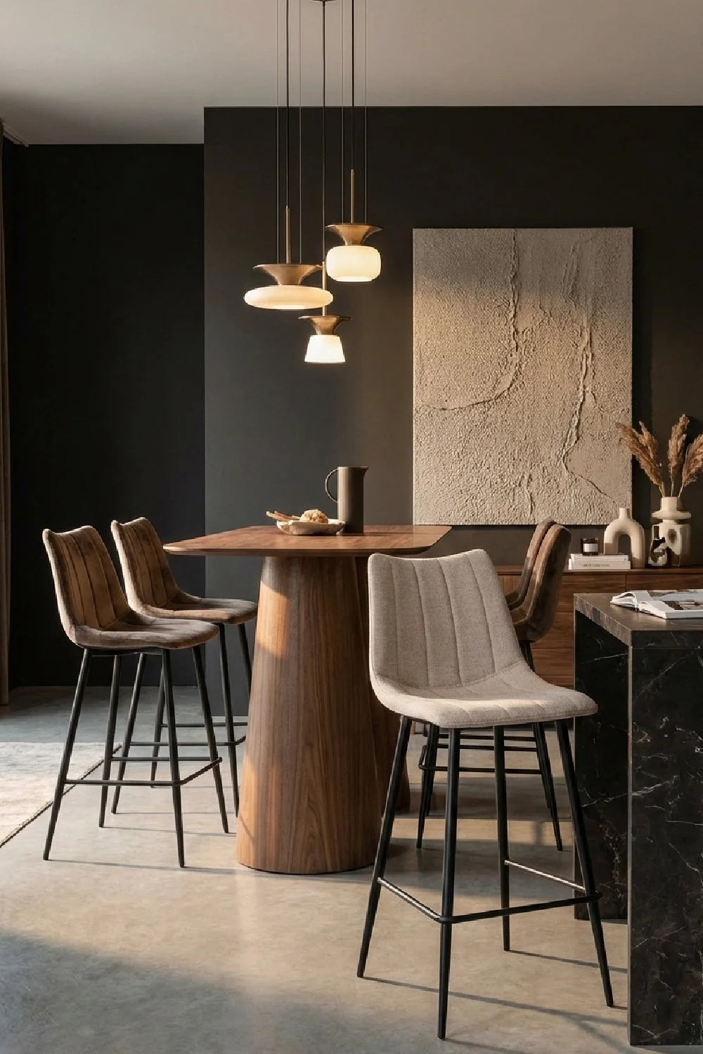 Luxury Upholstered Modern Bar Stools European Style for Villa