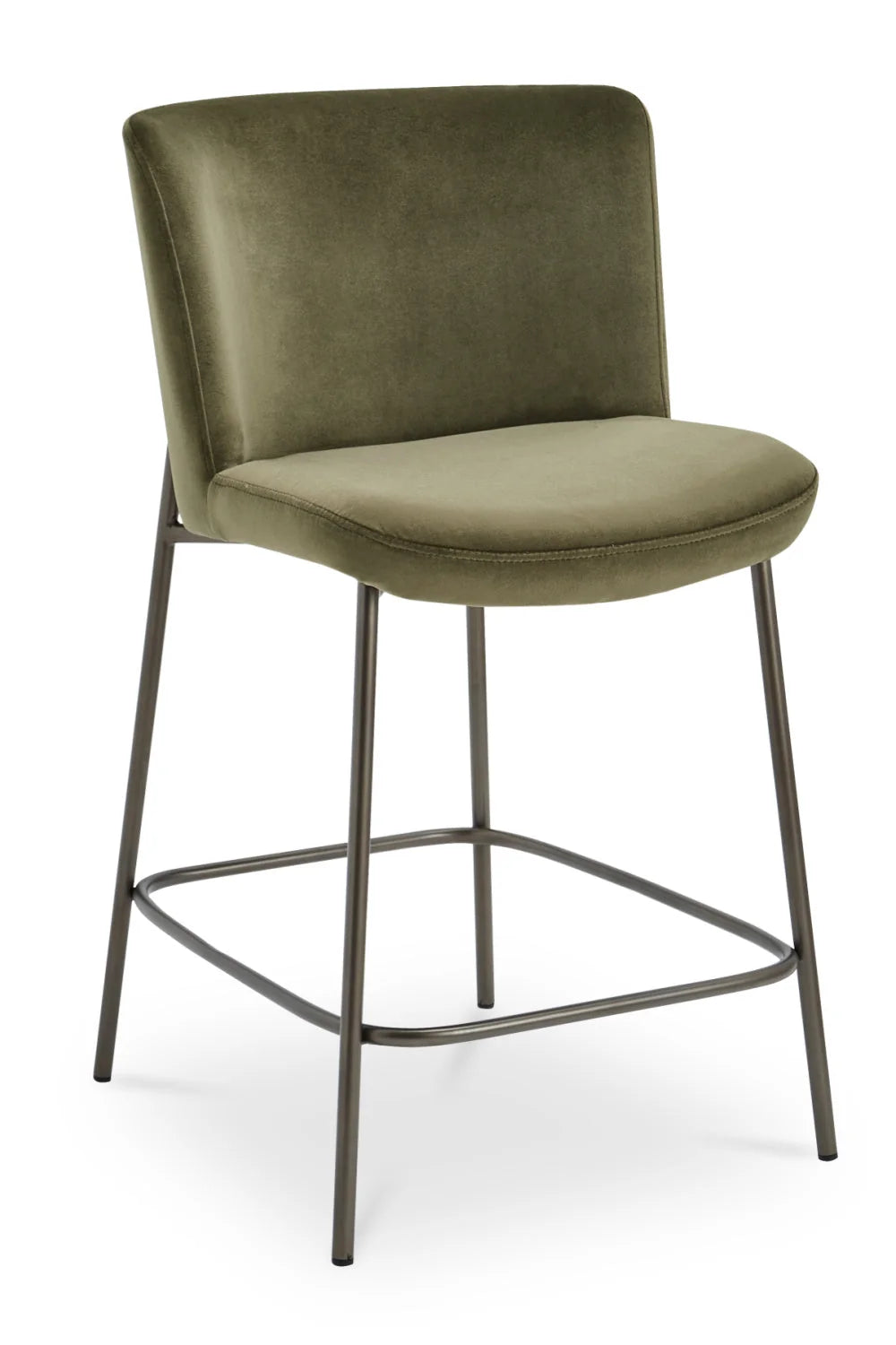 Luxury Upholstered Modern Barrel Counter Stool European Style for Villa