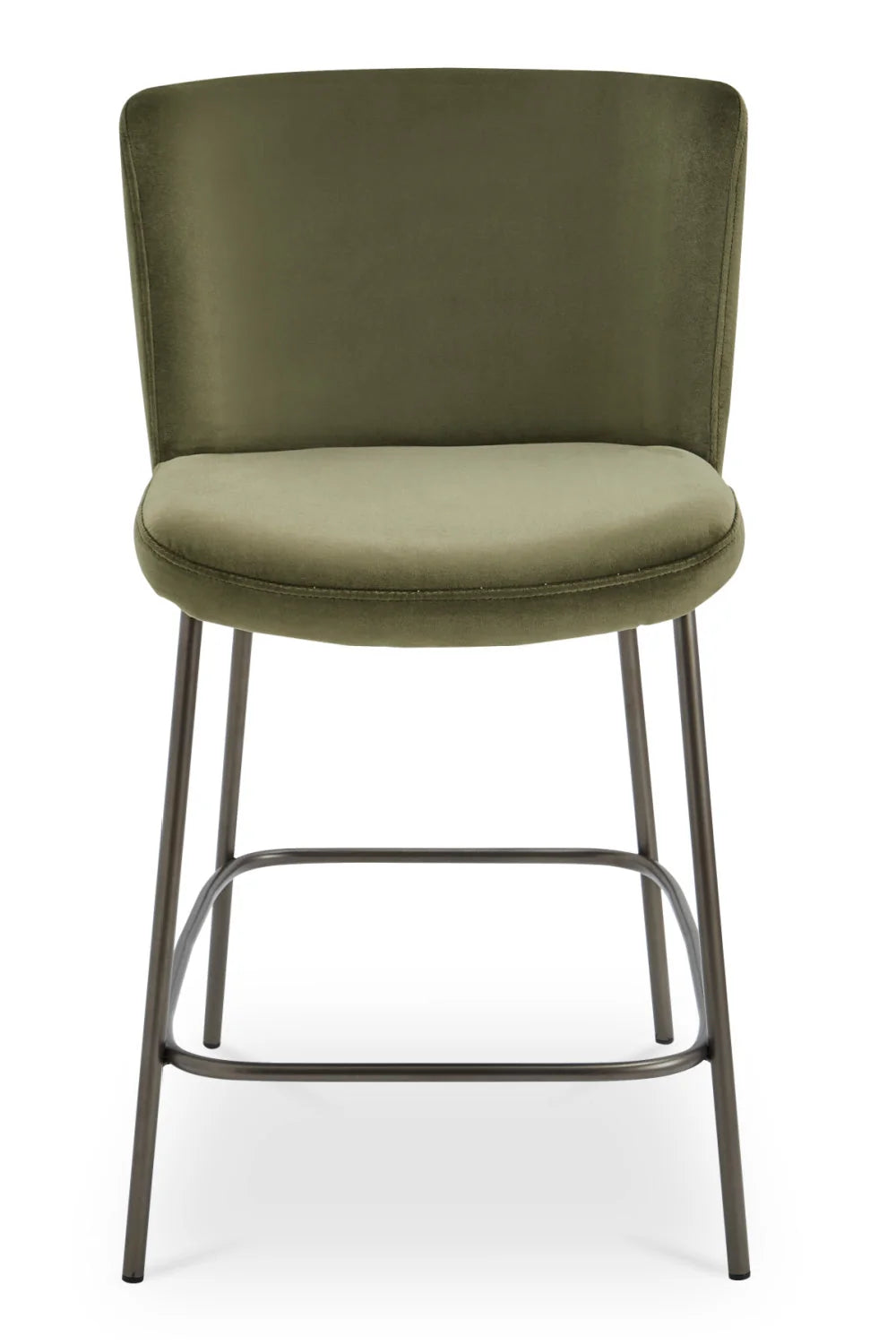 Luxury Upholstered Modern Barrel Counter Stool European Style for Villa