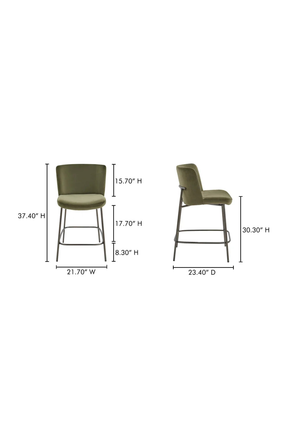 Luxury Upholstered Modern Barrel Counter Stool European Style for Villa
