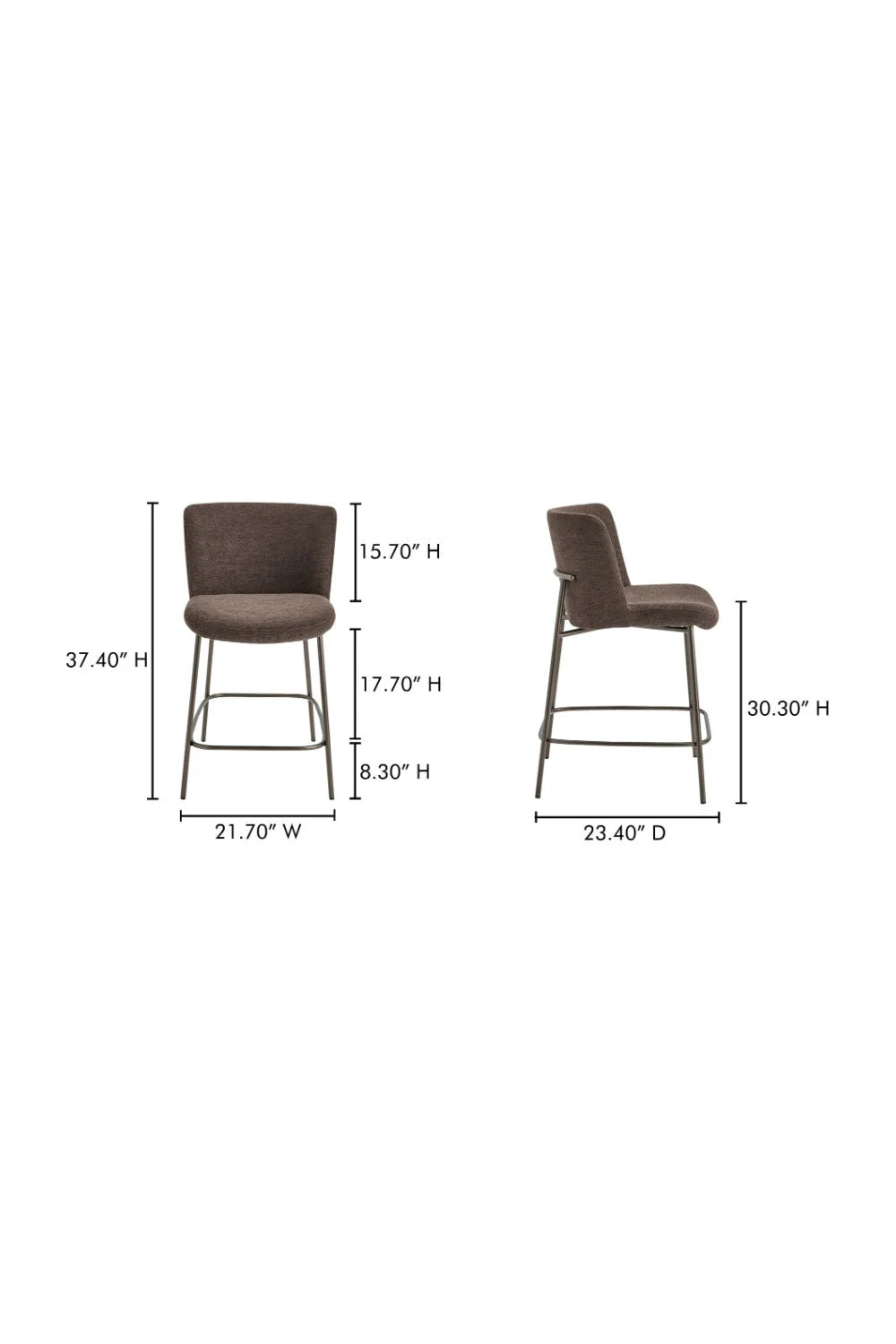 Luxury Upholstered Modern Barrel Counter Stool European Style for Villa