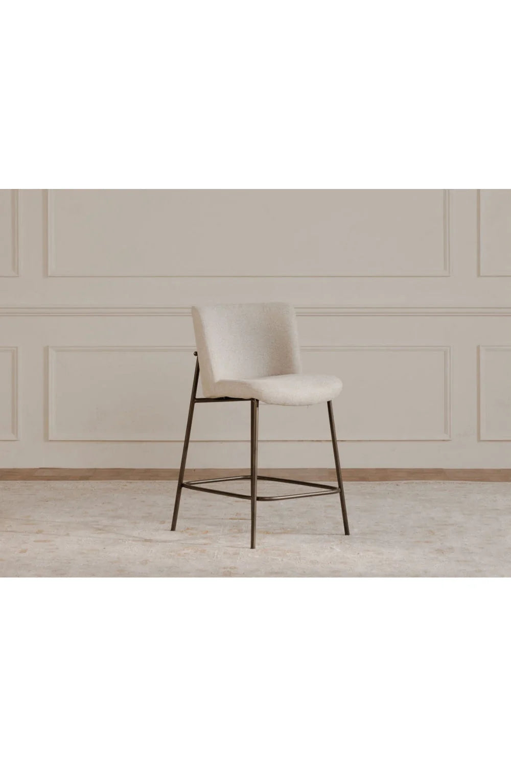Luxury Upholstered Modern Barrel Counter Stool European Style for Villa