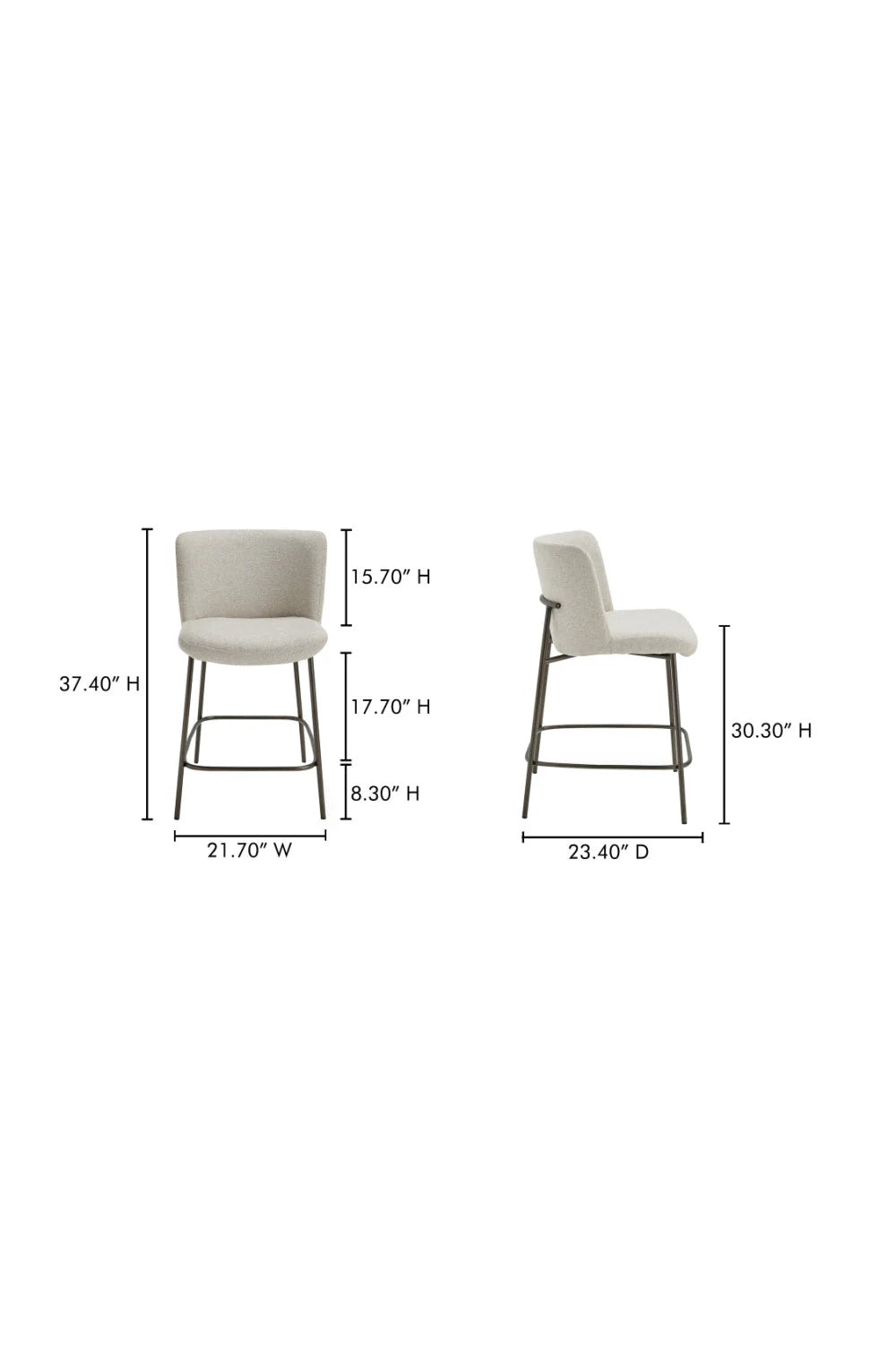 Luxury Upholstered Modern Barrel Counter Stool European Style for Villa