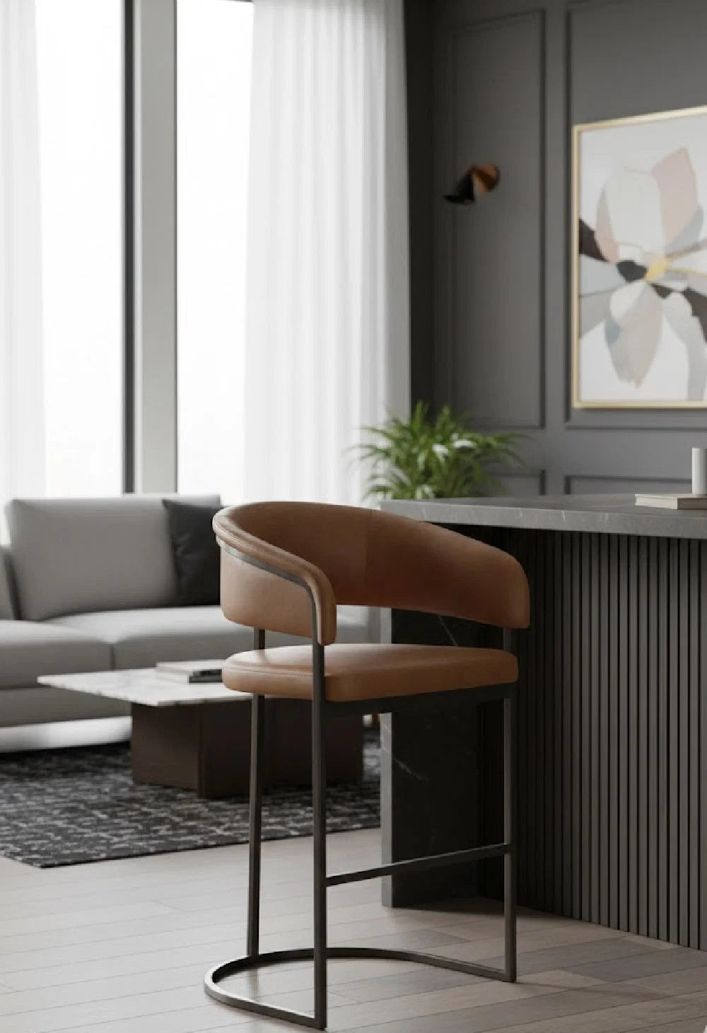 Luxury Upholstered Modern Barstool European Style for Villa