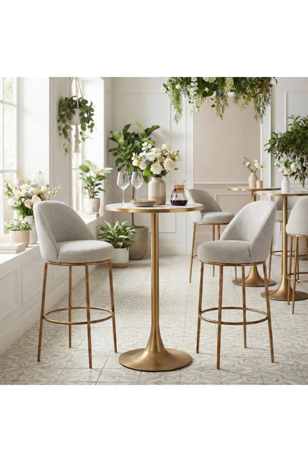Luxury Upholstered Modern Barstool European Style for Villa