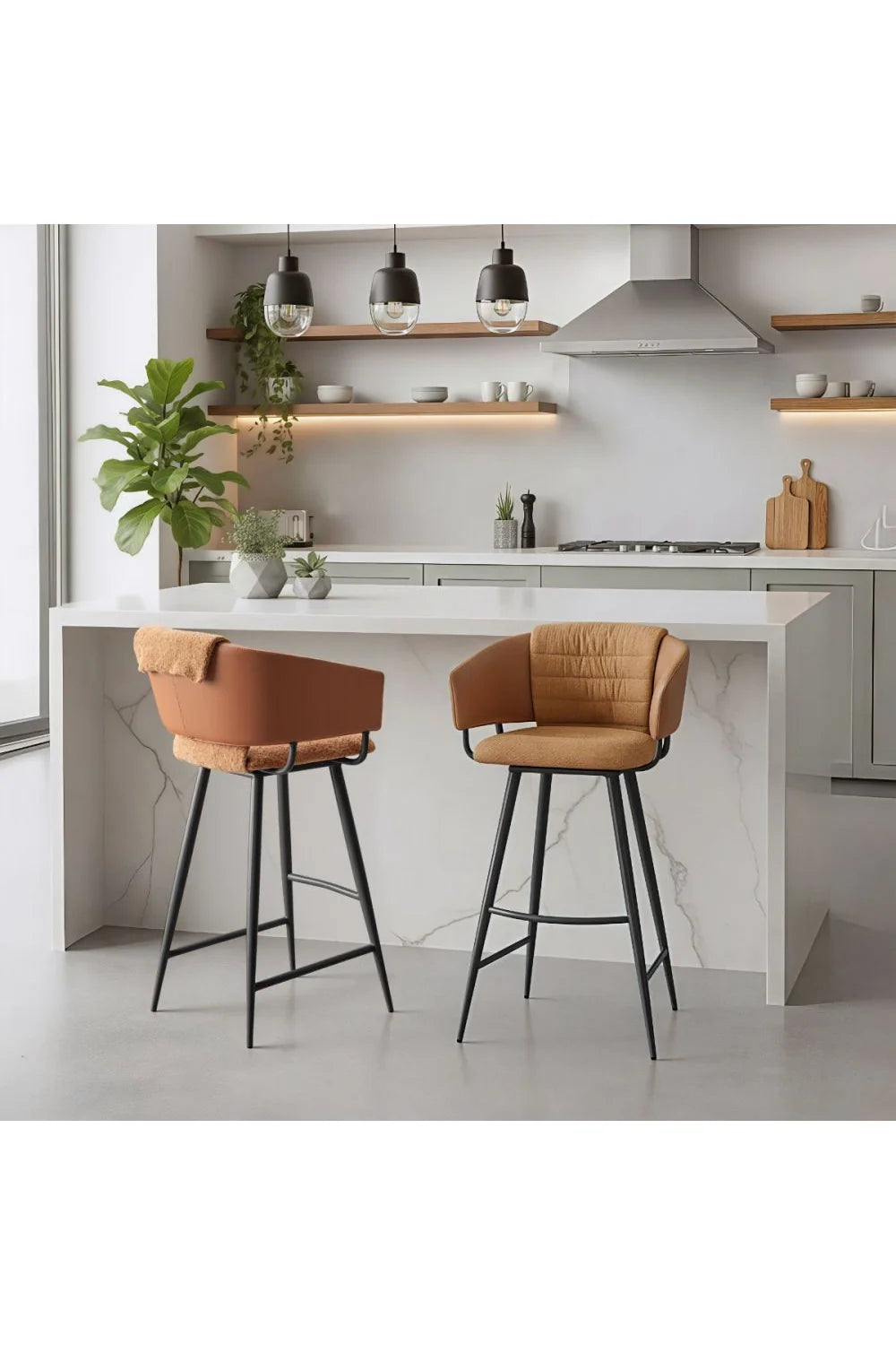 Luxury Upholstered Modern Barstool European Style for Villa